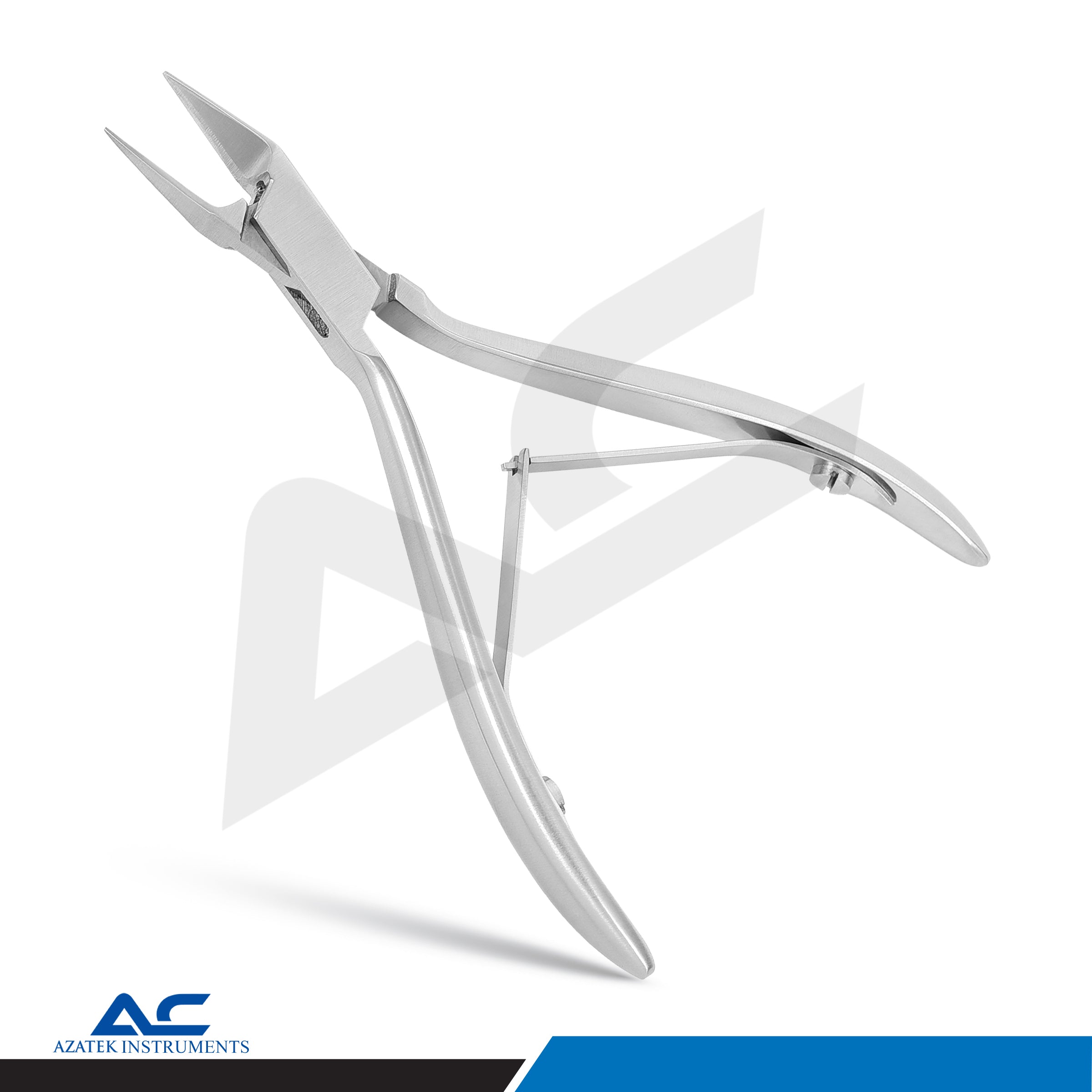 Azatek Professional Toe Nail Corner Pliers 11.5cm made from medical-grade stainless steel with precision pointed jaws.