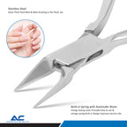 Close-up of sharp precision jaws designed for cutting ingrown and thick toenails accurately.