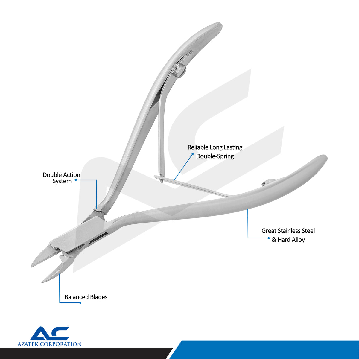 Azatek 10cm toenail cutter with precision cutting jaws