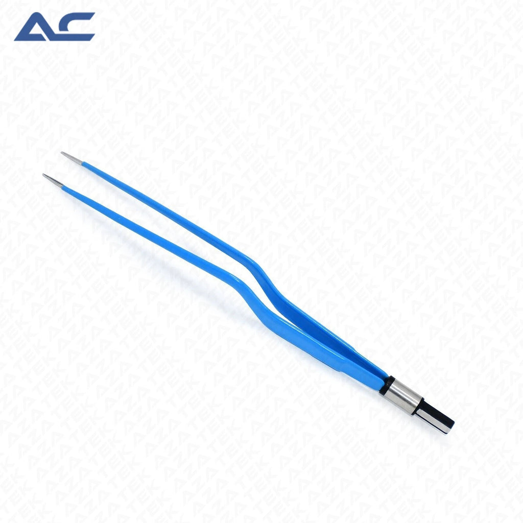 Blue handle European Bipolar Forceps with bayonet design and fine tips