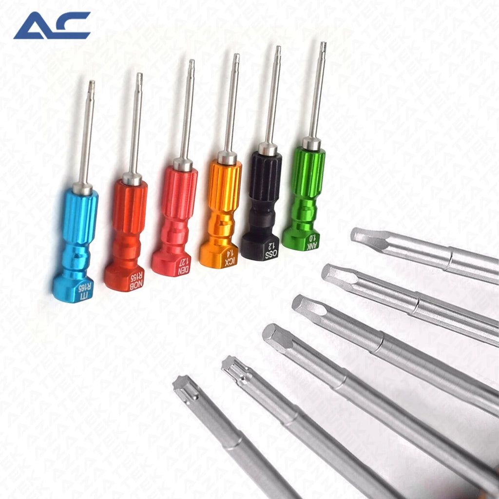 Colour-coded dental implant screwdrivers with precision stainless steel shafts