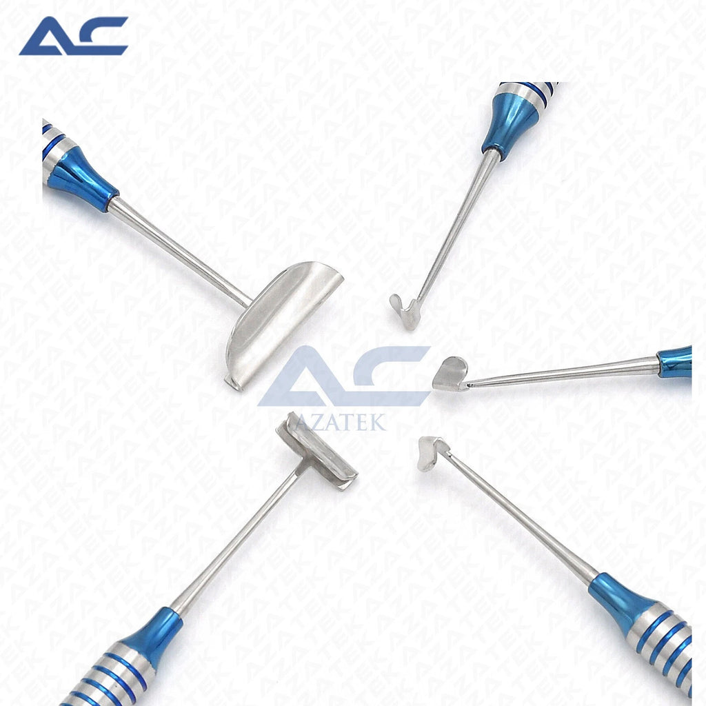 Five-piece dental implant care brush set for oral hygiene