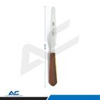 Dental laboratory plaster spatula with rigid polished stainless steel blade