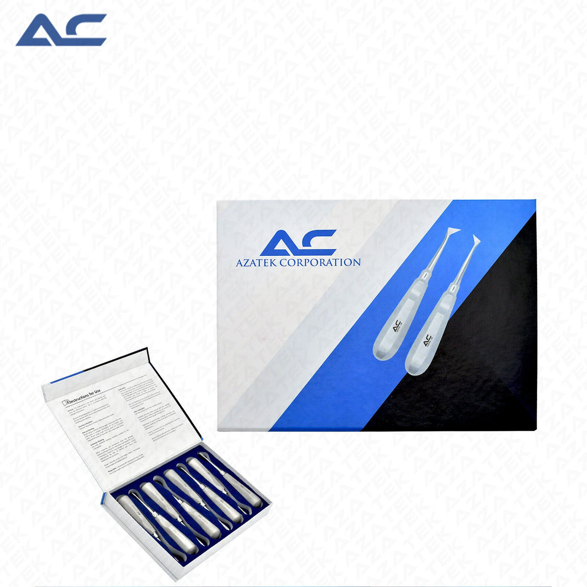 Azatek Dental Luxator Root Elevator Kit 8 Pieces