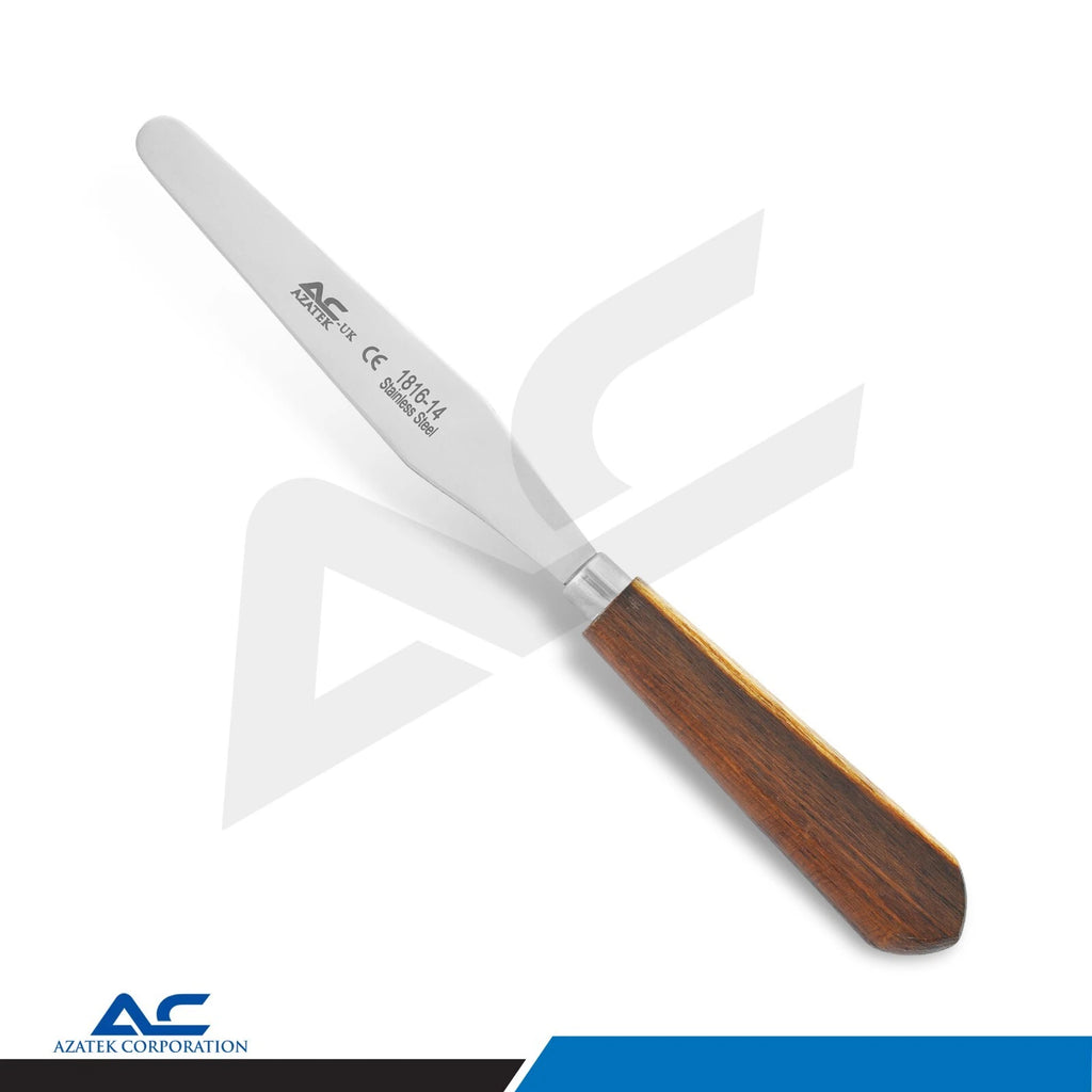Azatek Dental Plaster Spatula Rigid 19cm stainless steel with wooden handle