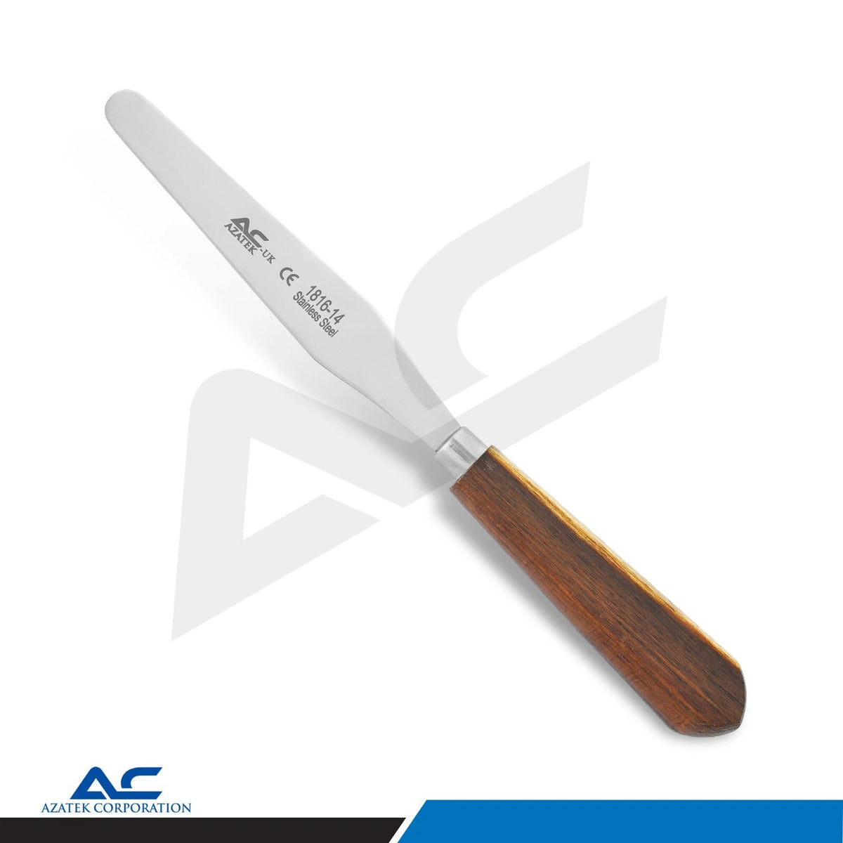 Azatek Dental Plaster Spatula Rigid 19cm stainless steel with wooden handle
