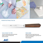 Dental plaster spatula 19cm with rigid stainless steel blade and wooden handle