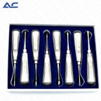 Dental Root Elevator Set with Straight and Curved 2mm to 5mm Luxators