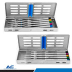 Azatek Dental Sinus Elevation Osteotome Kit with five-piece bayonet and straight concave variations