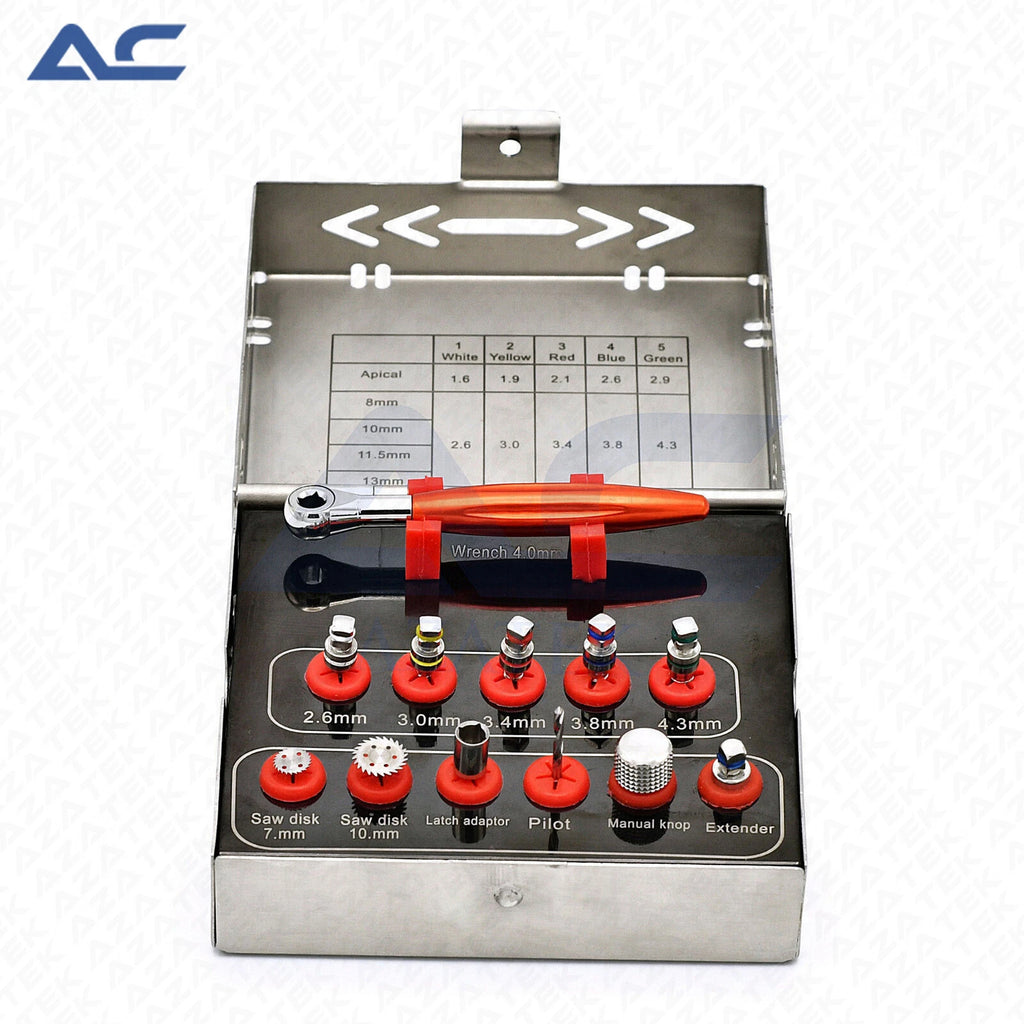 Dental sinus lift kit with 7 mm and 10 mm saw discs
