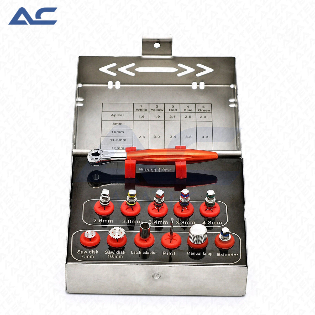 Dental sinus lift kit with 7 mm and 10 mm saw discs