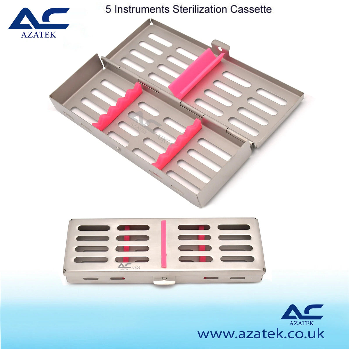 5 instrument Dental Sterilization Cassette stainless steel autoclave tray by Azatek