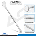 Reverse side of the Azatek double sided dental mouth mirror showing the second reflective surface