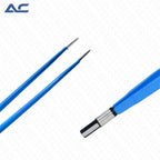 European Bayonet Bipolar Forceps 20cm with blue ergonomic handle