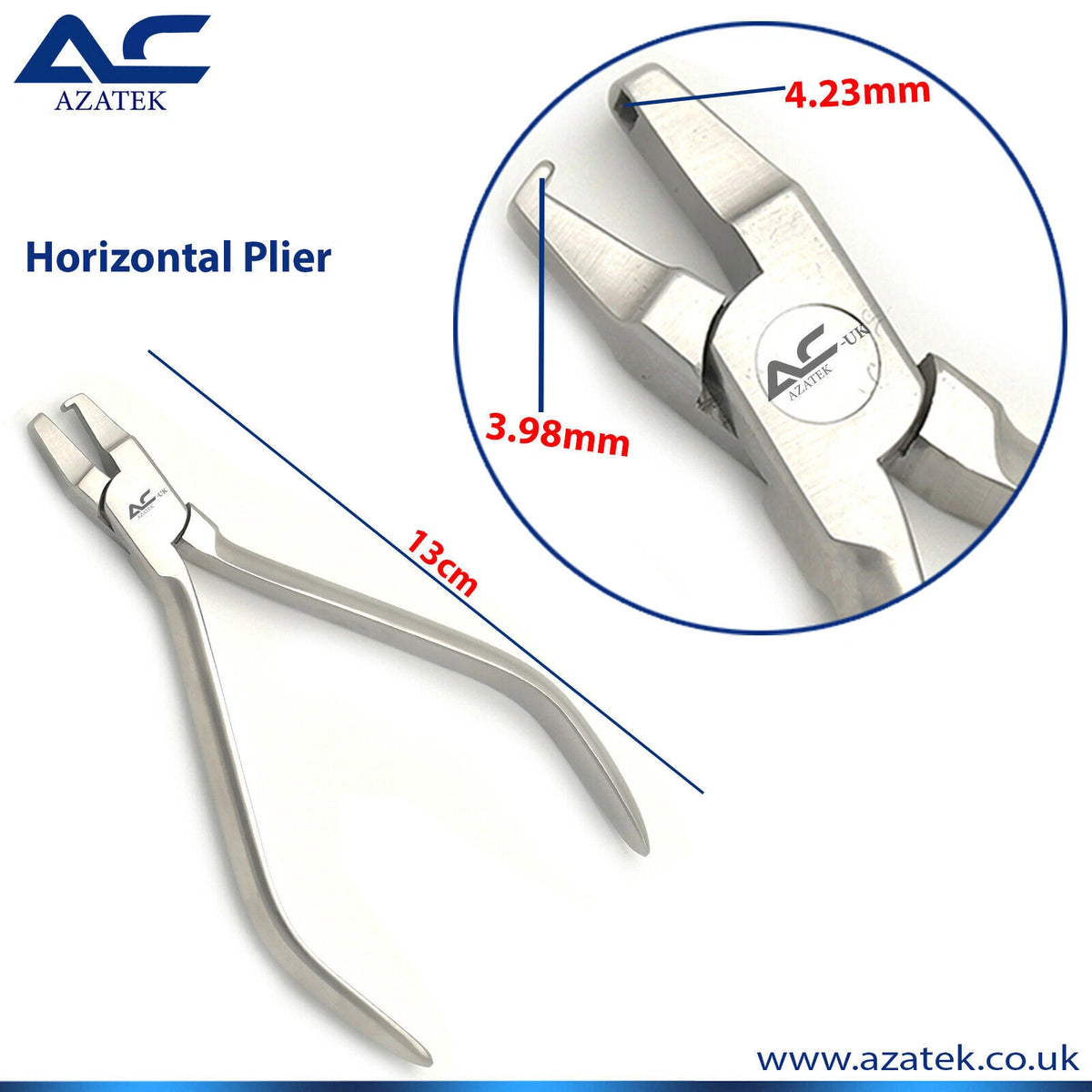 Azatek Horizontal Notch Thermal Forming Plier 13cm for clear aligner root torque and retention