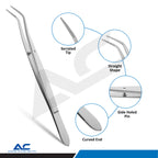 Meriam Dental Tweezers used by a dental professional to handle a cotton pellet during a dental procedure
