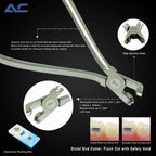 Orthodontic distal end cutter with safety hold for retaining cut wire ends