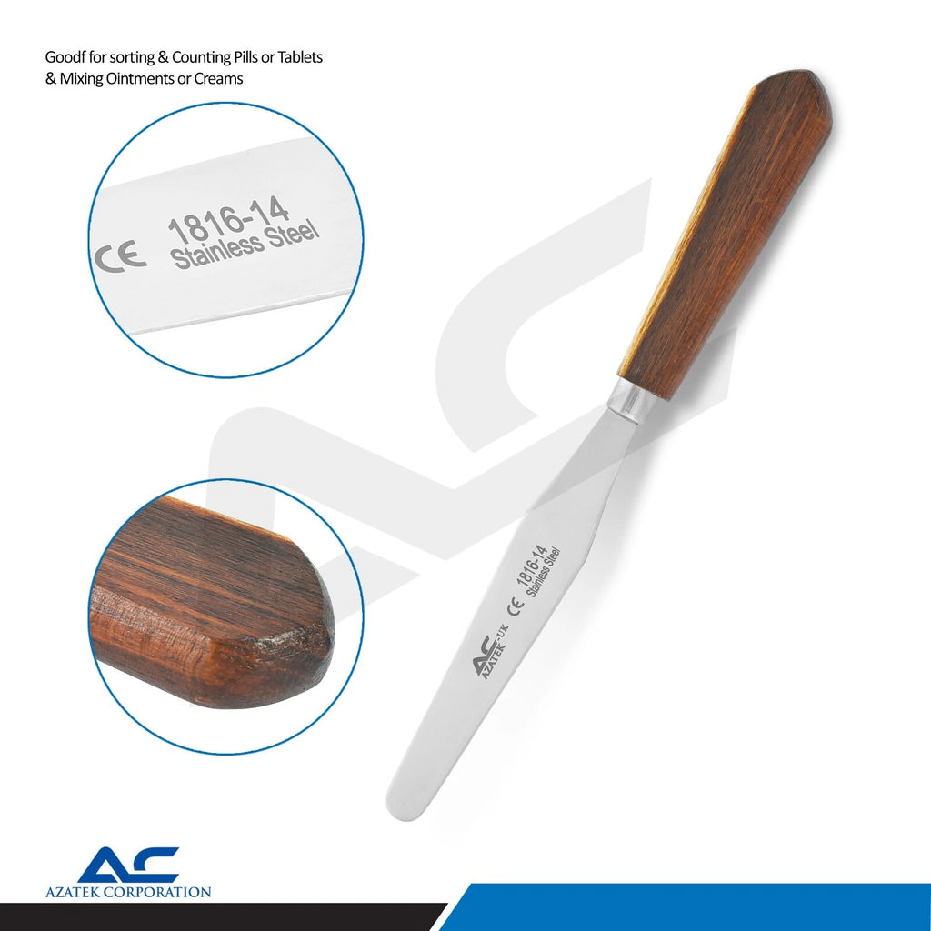 Rigid dental spatula for plaster mixing and laboratory material handling