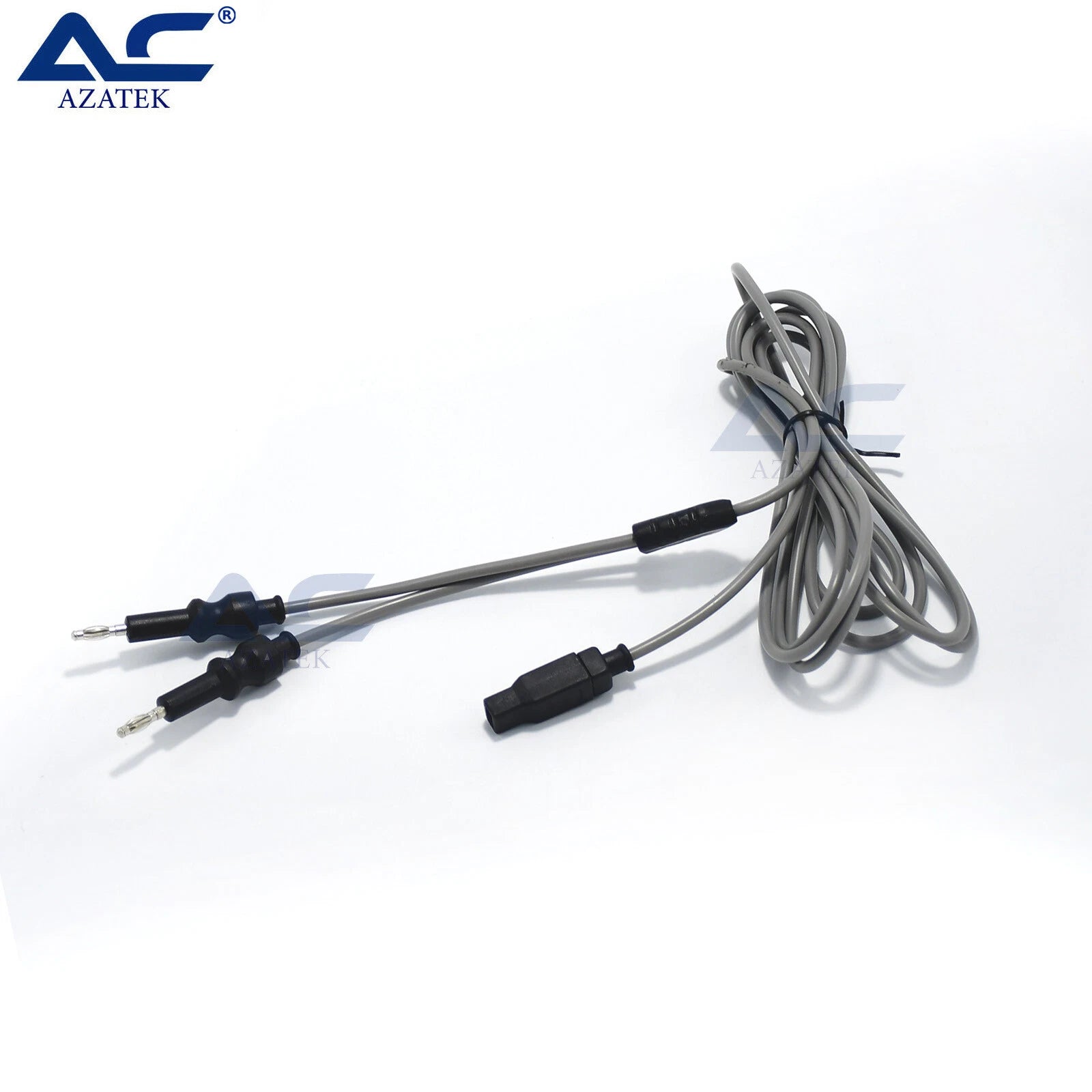 Close-up of silicone bipolar forceps cable connector and durable cable construction european