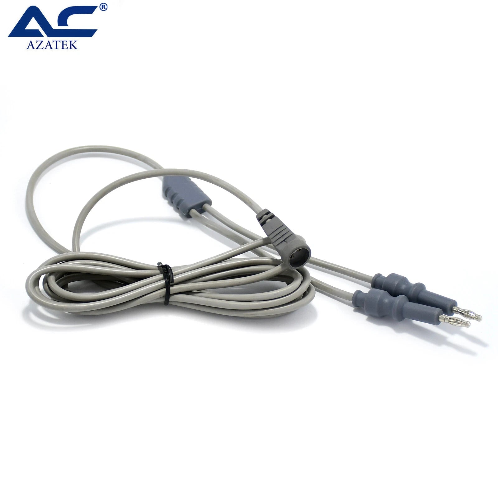 Close-up of silicone bipolar forceps cable connector and durable cable construction usa