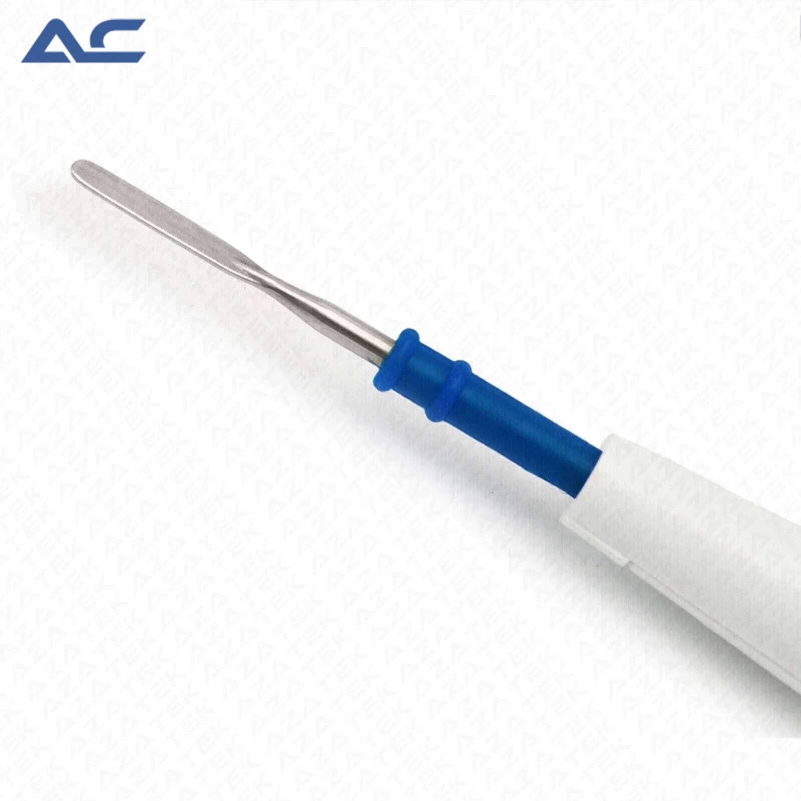 Stainless steel blade electrode fitted to disposable electrosurgical monopolar pencil