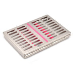 Stainless steel Dental Instrument Cassette designed for autoclave sterilisation and organisation